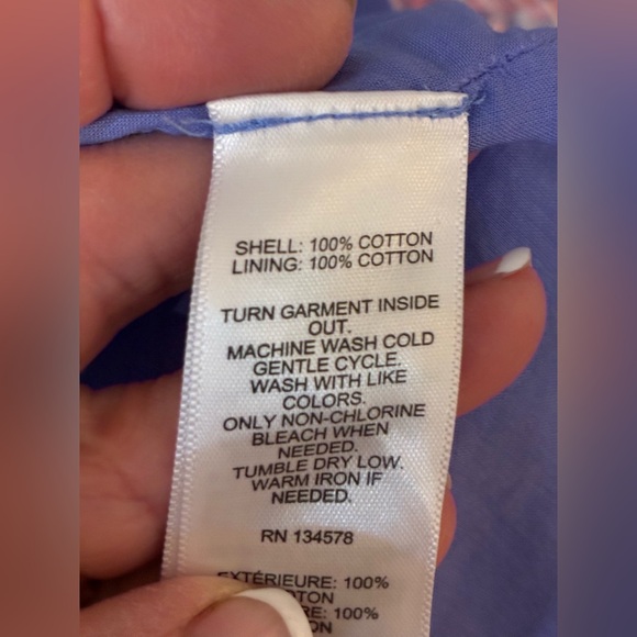 Vineyard Vines 100% Cotton Flutter Ruffle Dress Size Small Pink Purple Floral - Picture 9 of 9